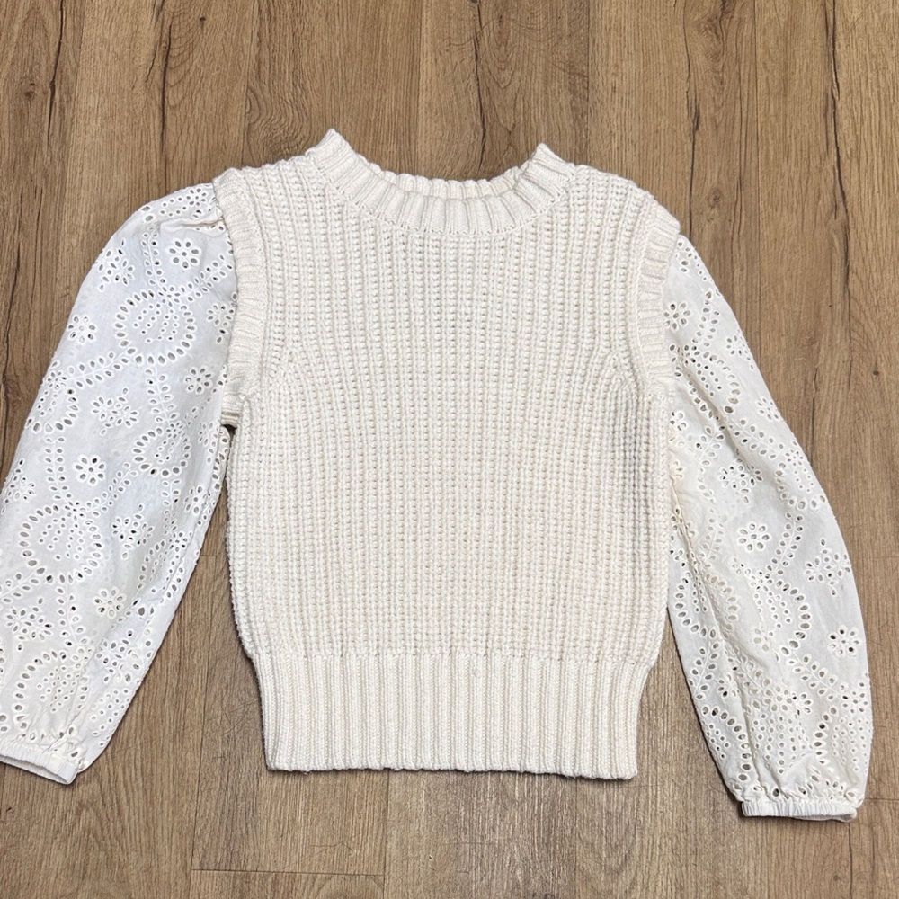 Rails Sweater with Eyelet Sleeves. Size XS NWOT